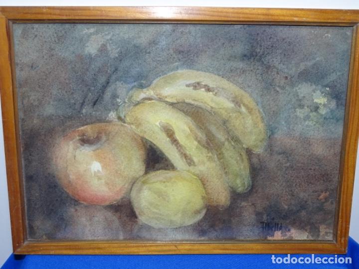 Arte: BODEGON A LA ACUARELA FIRMADO ABELLO. - Foto 1