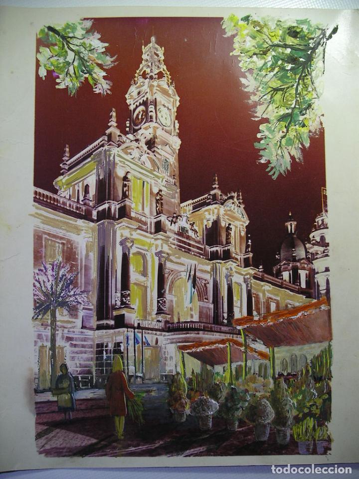 Art: Ayuntamiento de Valencia, dibujo original en gouache, 29x25, a&ntilde;os 60 70