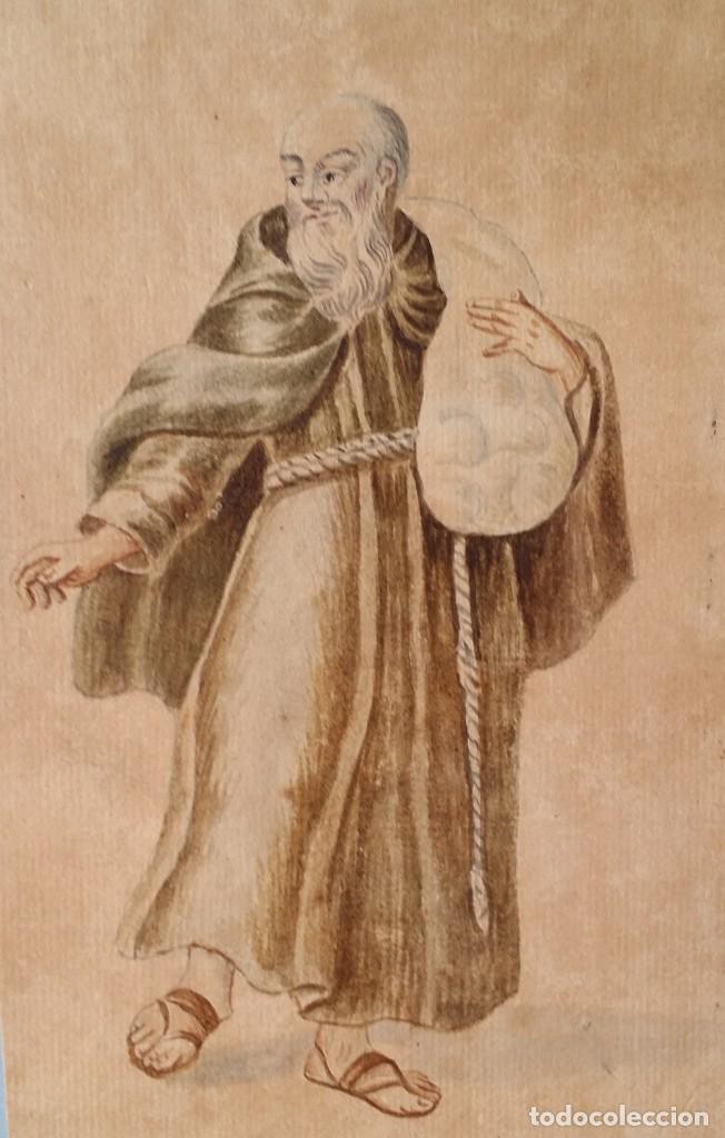 Arte: Monje, acuarela de 1860 - Foto 1