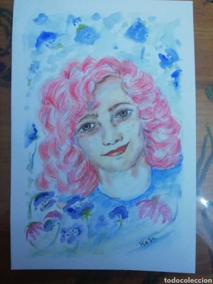 Arte: ACUARELA - ROSTRO DE MUJER - Foto 1