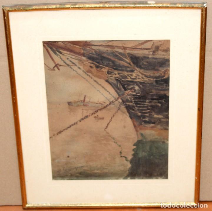 Kunst: FRANCISCO GIMENO ARASA (1858 - 1927) ACUARELA SOBRE PAPEL. PUERTO