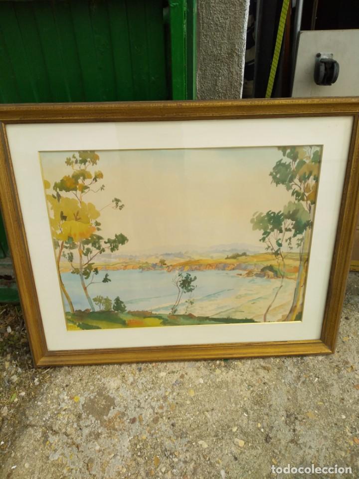 Arte: Acuarela paisaje buen pintura firmado M. Garcia marco 79X64 cm. hueco 59X44 cm.