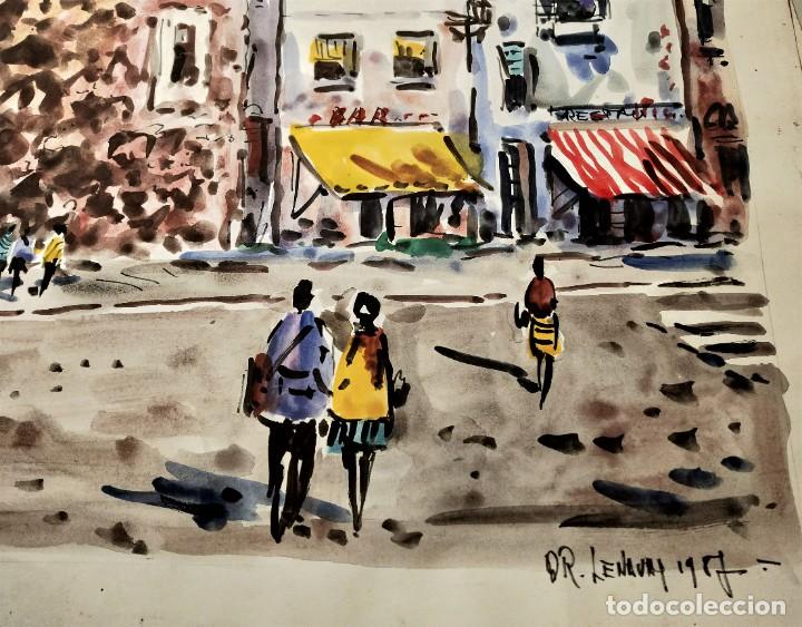 Arte: PAREJA DE ACUARELAS ORIGINALES CAMBRILS (Tarragona) 1987