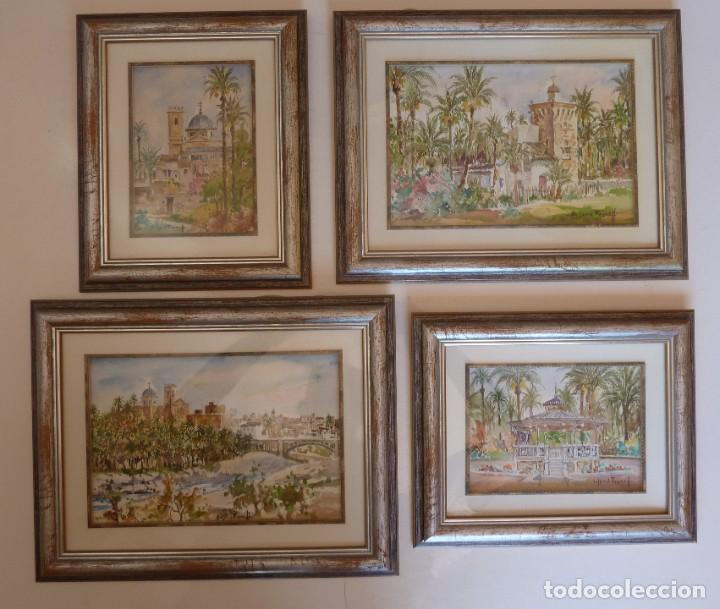 Arte: ACUARELAS ROSEND FRANCH, FIRMADAS ROSSEND FRANCH PAISAJES DE ELCHE