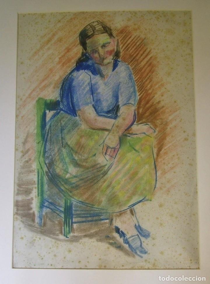 Arte: FIGURA SENTADA ( PASTEL ) XX - Foto 1