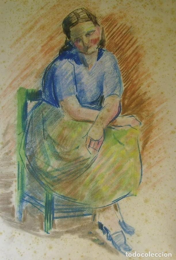 Arte: FIGURA SENTADA ( PASTEL ) XX - Foto 2