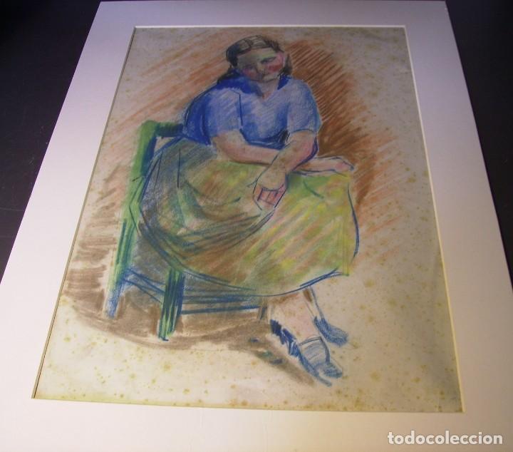 Arte: FIGURA SENTADA ( PASTEL ) XX - Foto 9