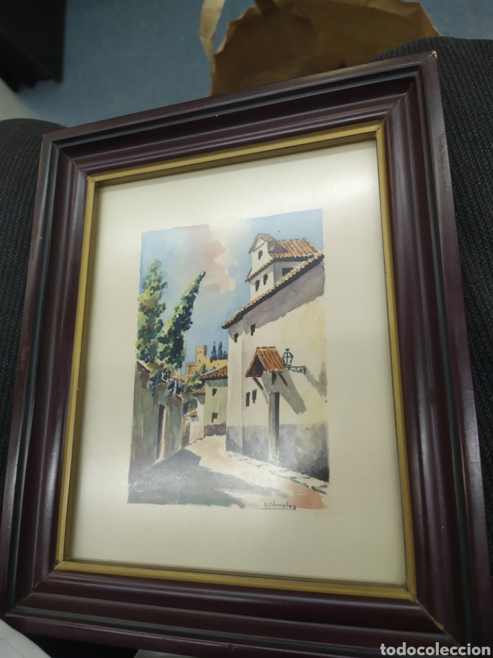 Arte: Hermosa acuarela urbana firmada Se Corcoles