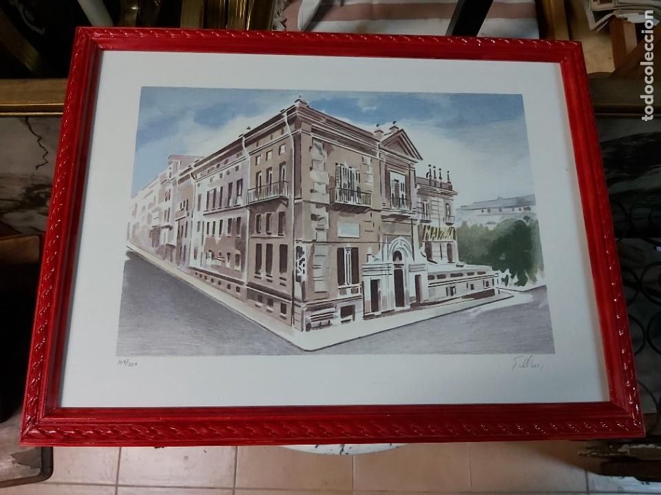Arte: Edificio urbano. Acuarela. Firmada y con cristal. - Foto 1
