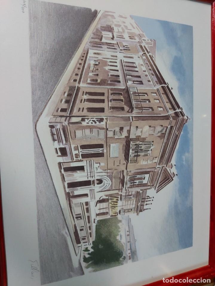 Arte: Edificio urbano. Acuarela. Firmada y con cristal. - Foto 2