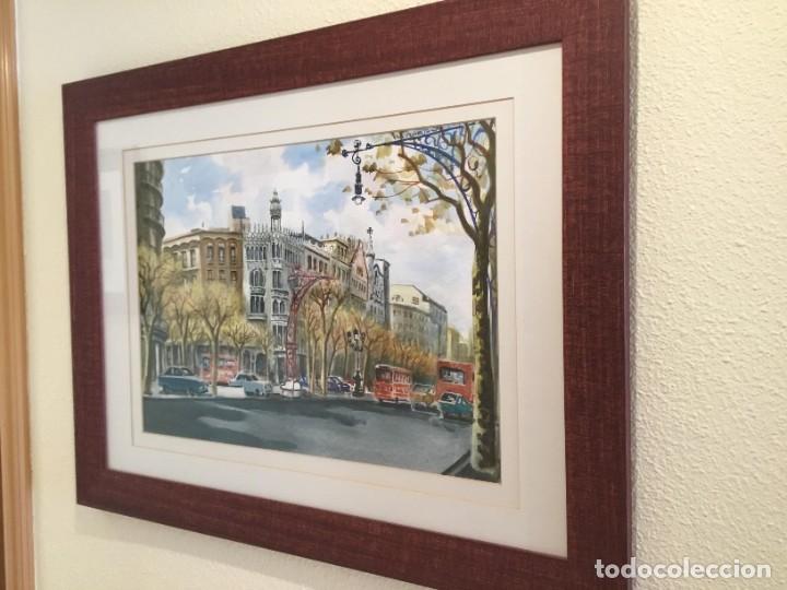 Art: Acuarela Miquel Dorca - Passeig de Gracia (81x62cm)