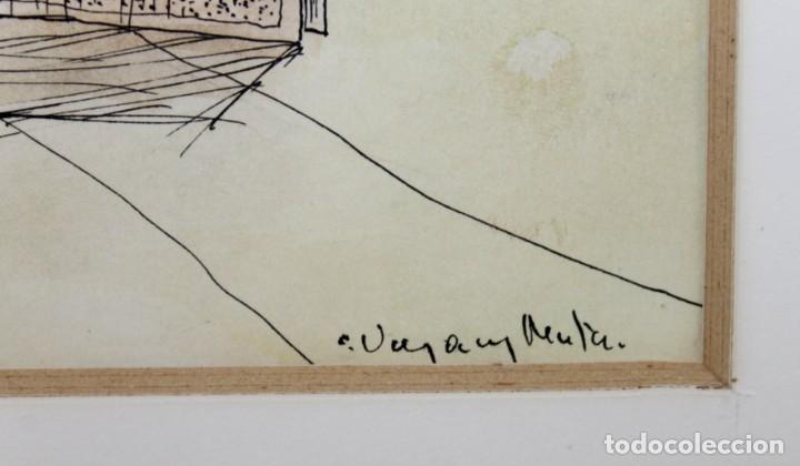 Arte: Carlos Vázquez Mata (1949-2008) - Dibujo acuarela sobre papel firmado por el artista - Foto 11 - 302434268