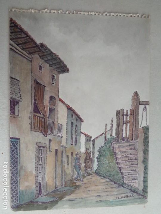 Arte: MIGUEL AGUILAR.ACUARELA.MANLLEU. EL TRAS DEL MUR.MA 39