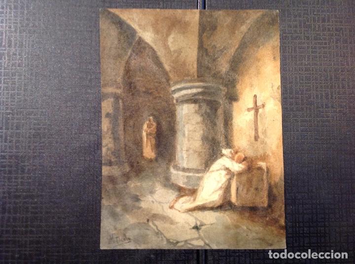 Arte: Manuel Picolo. Sacerdote rezando. - Foto 1