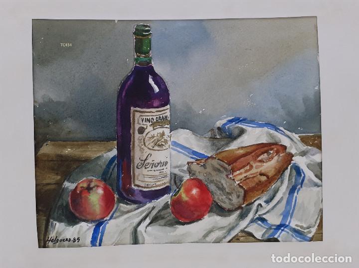 Arte: BODEG&Oacute;N con botella de vino - Foto 1