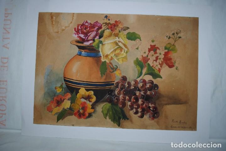 Arte: ACUARELA DEL CURSO 1931 - 32 , CON LA FIRMA DE LA PINTORA .