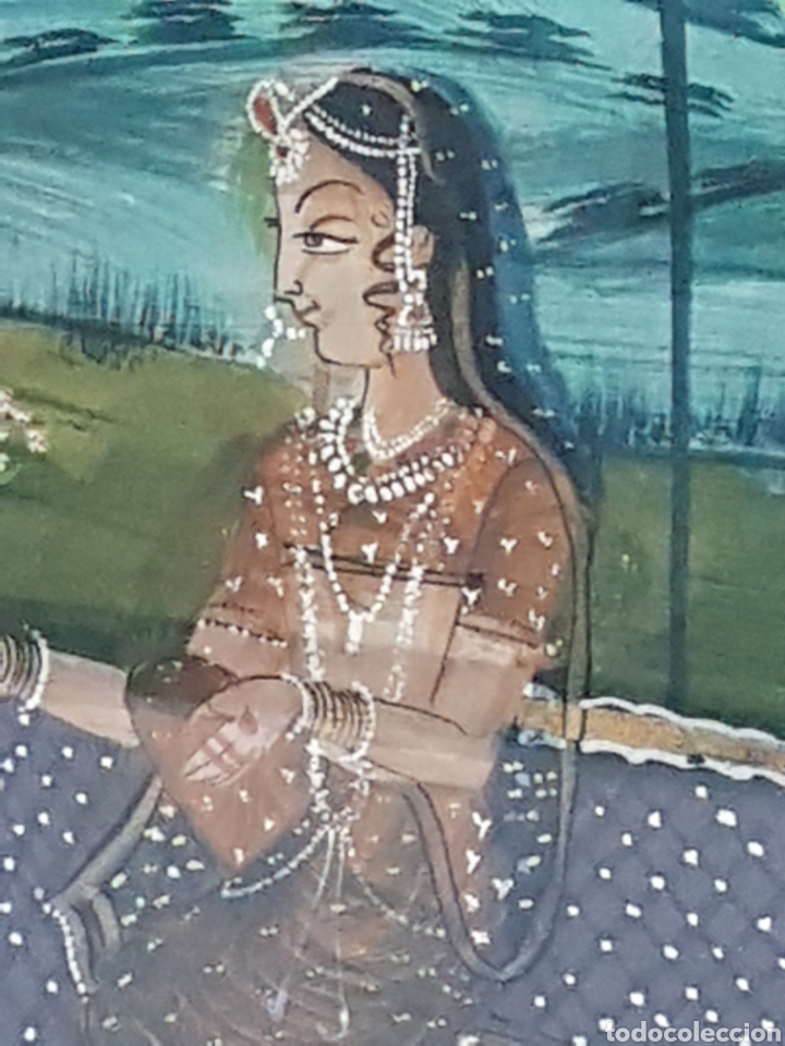 Arte: PINTURA INDIA SOBRE SEDA MARCO BAMBU - Foto 4