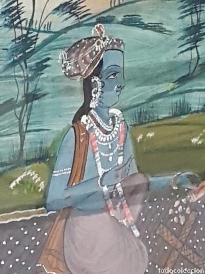 Arte: PINTURA INDIA SOBRE SEDA MARCO BAMBU - Foto 5