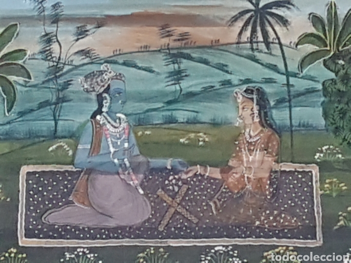 Arte: PINTURA INDIA SOBRE SEDA MARCO BAMBU - Foto 7