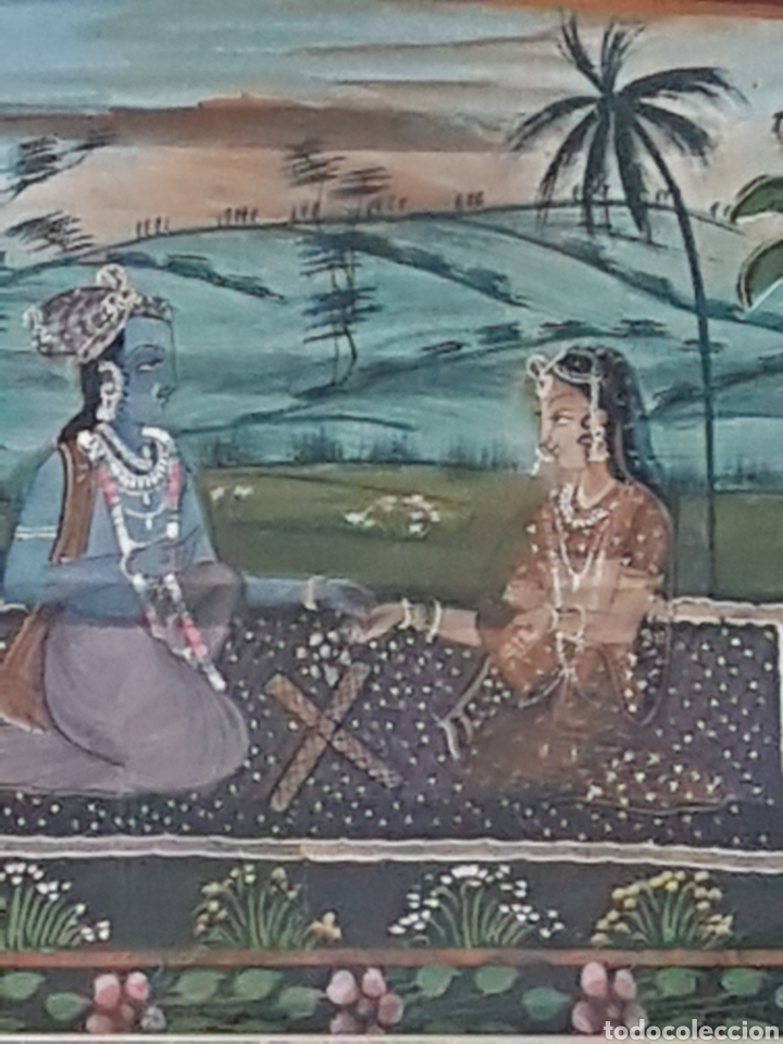 Arte: PINTURA INDIA SOBRE SEDA MARCO BAMBU - Foto 8