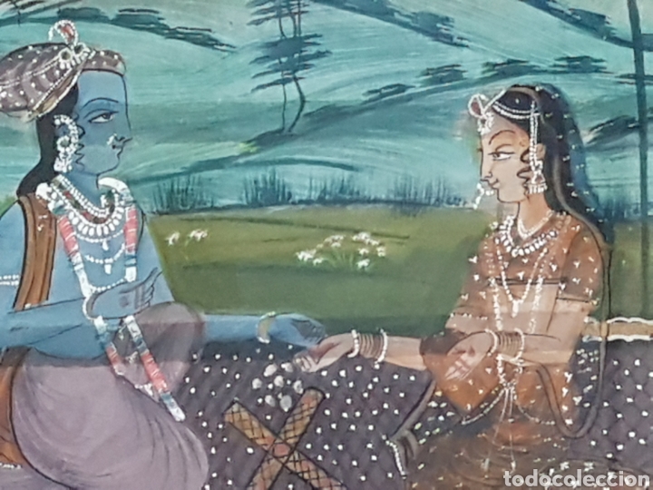 Arte: PINTURA INDIA SOBRE SEDA MARCO BAMBU - Foto 10