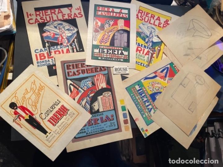 Arte: PUBLICIDAD - 1928-1929 - 4 ACURELAS ORIGINAL FIRMADAS G.F. - 4 DIBUJOS ORIGINAS , + DOS CATALOGOS