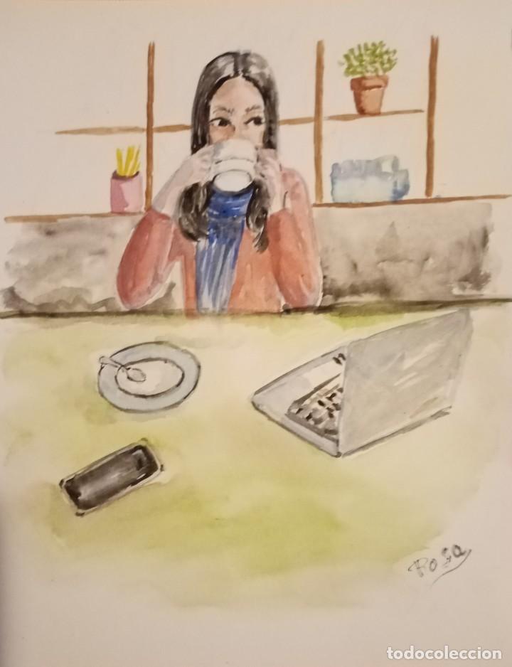 Arte: ACUARELA, CAFE, A. ROSA CINTAS - Foto 1