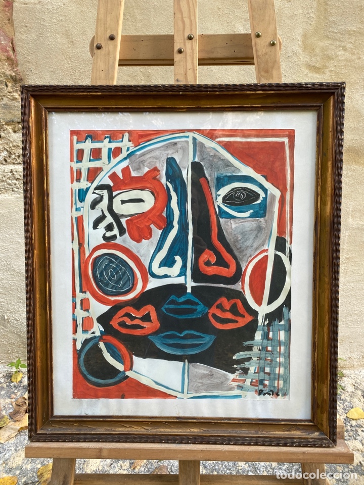 Arte: Acuarela firmada Dante y enmarcada