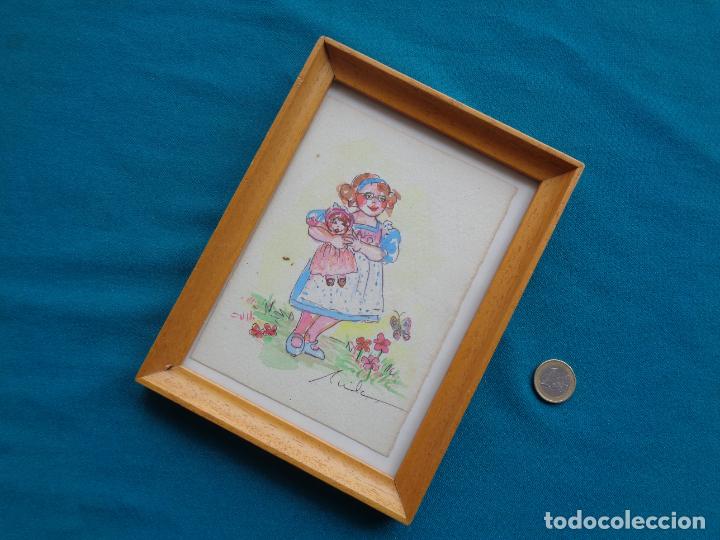 Arte: ACUARELA NI&Ntilde;A CON MU&Ntilde;ECA - Foto 5
