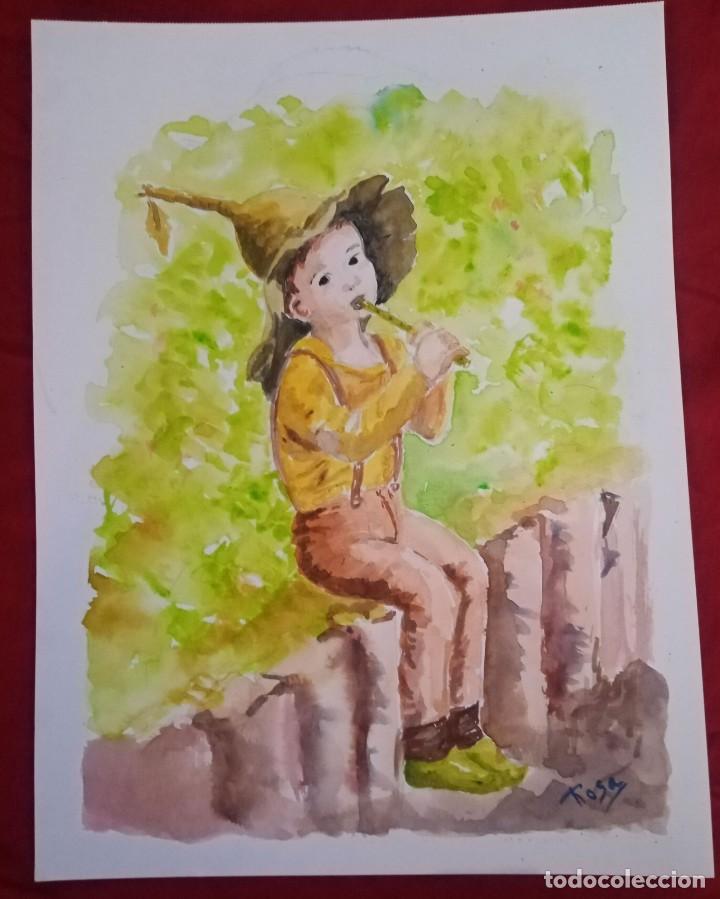 Arte: Acuarela, Ni&ntilde;o - Foto 1