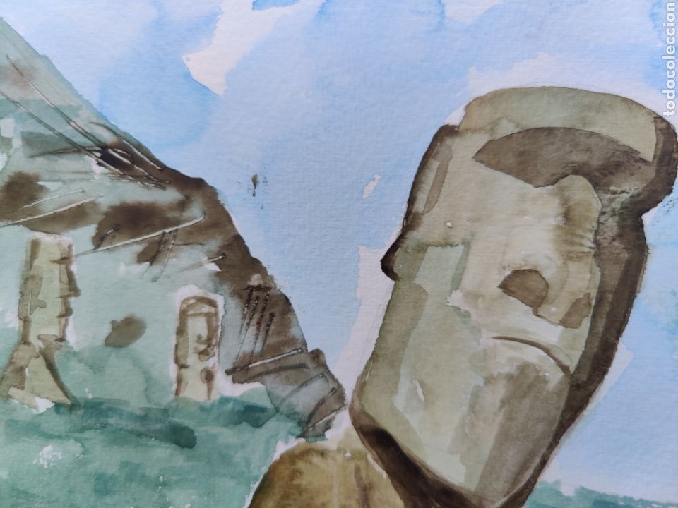 Arte: Rapa Nui Acuarela original - Foto 5