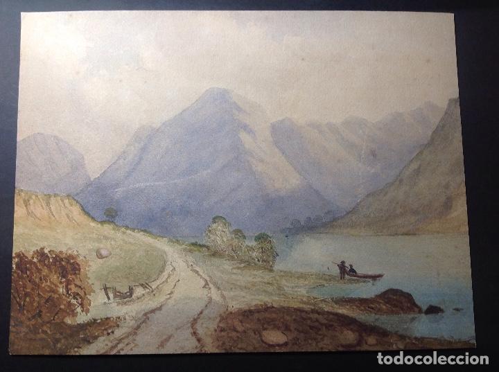 Arte: An&oacute;nimo. El lago de monta&ntilde;a. - Foto 1