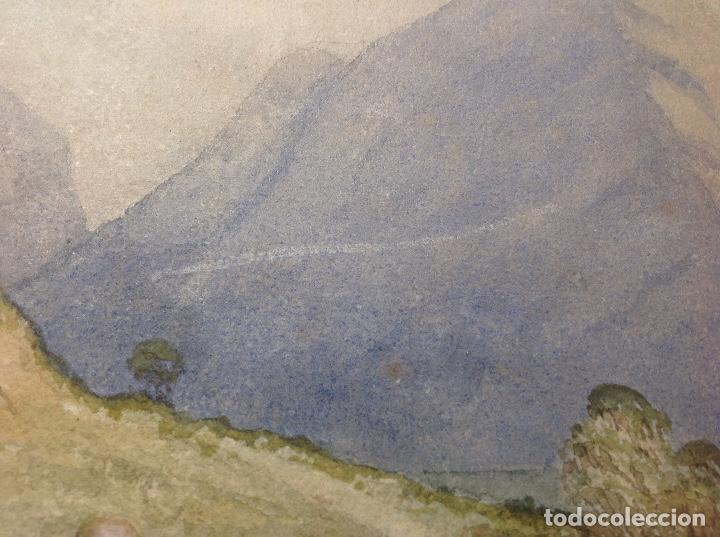 Arte: An&oacute;nimo. El lago de monta&ntilde;a. - Foto 2