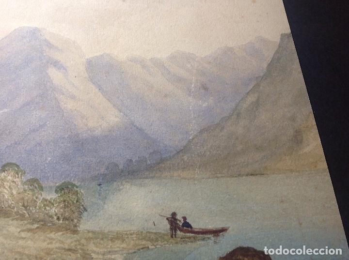 Arte: An&oacute;nimo. El lago de monta&ntilde;a. - Foto 3