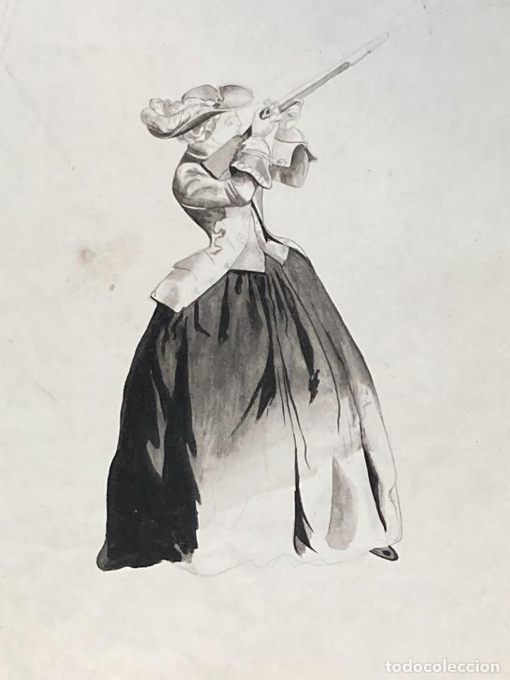 Arte: Acuarela de mujer disparando - Foto 3