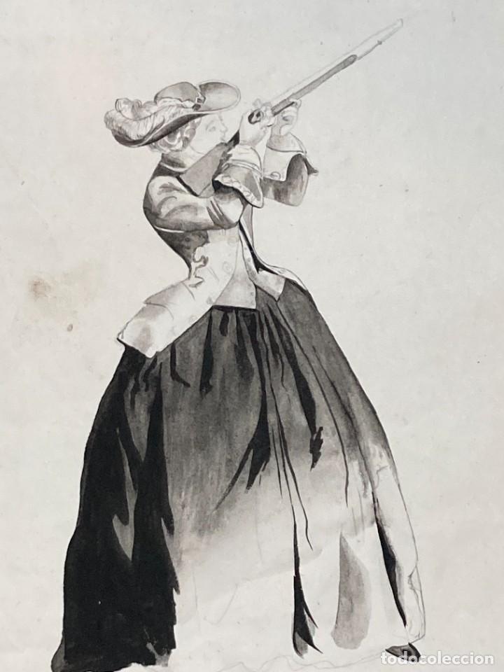 Arte: Acuarela de mujer disparando - Foto 5