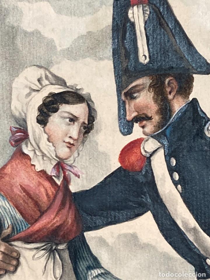 Arte: Acuarela representando a militar y ni&ntilde;era - Foto 5
