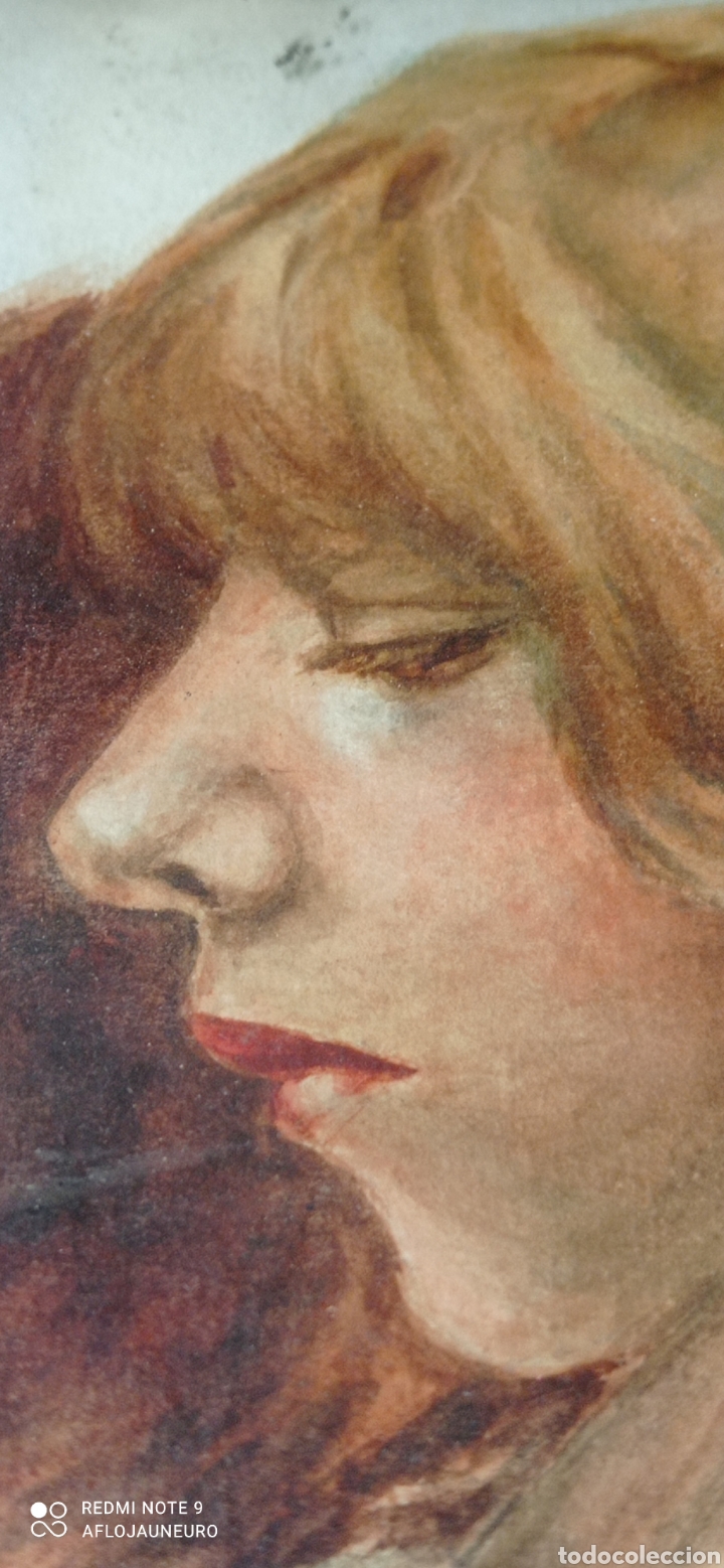 Art: DESCONOCIDO cuadro pintura retrato femenino. obra de gran calidad