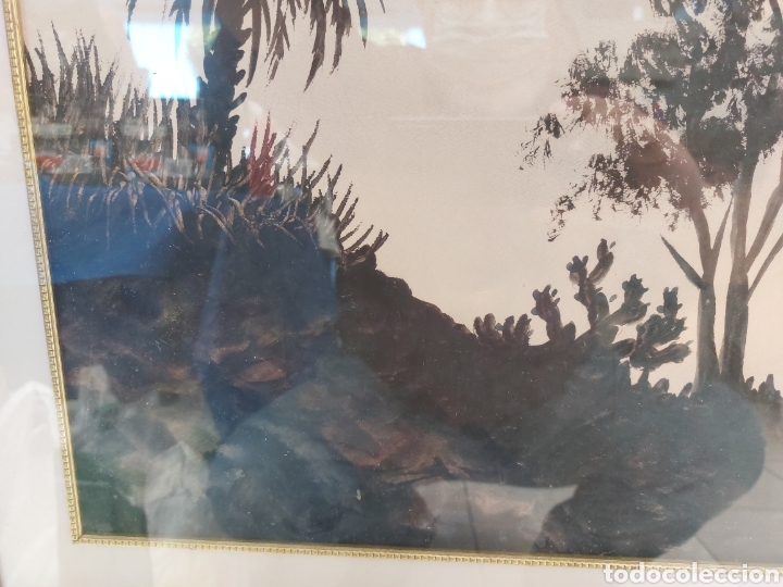 Arte: Acuarela paisaje atardeciendo firmado por su autor año 1962 - Foto 6 - 307526308