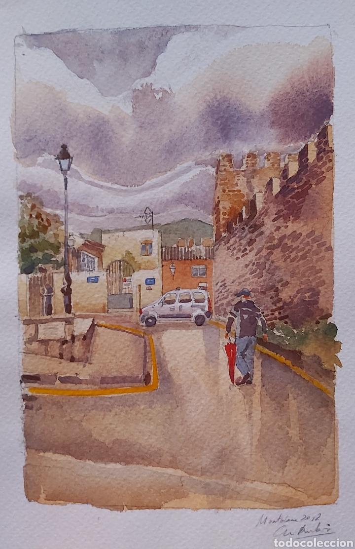 Arte: ACUARELA CALLE DE MONTBLANC - Foto 1