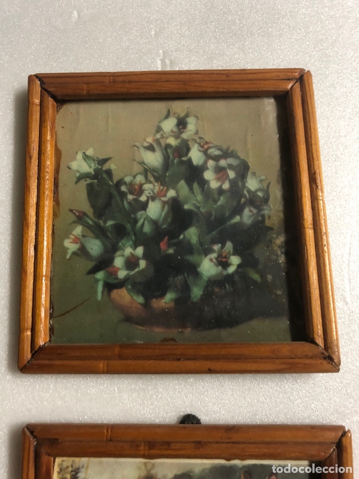 Arte: LOTE 4 CUADROS DE MARQUETER&Iacute;A - Foto 3