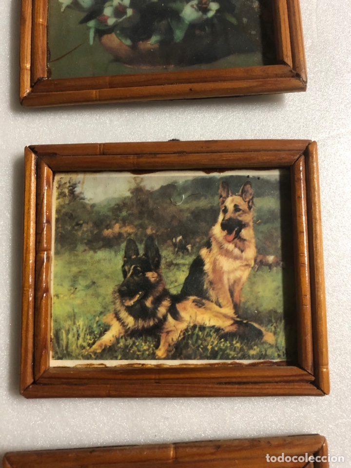 Arte: LOTE 4 CUADROS DE MARQUETER&Iacute;A - Foto 4
