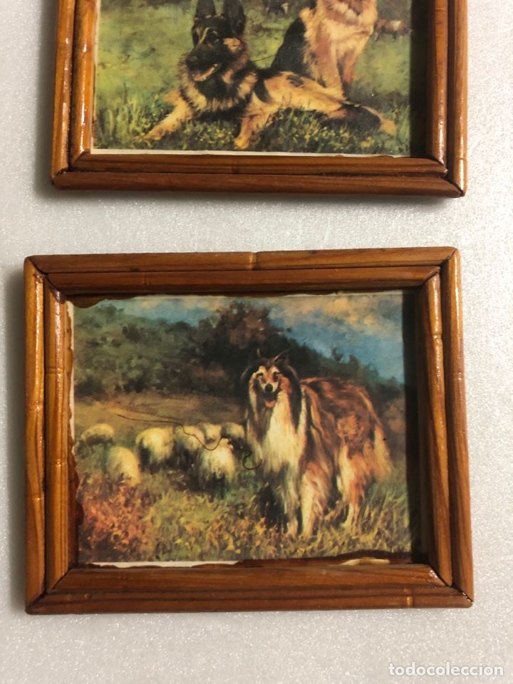 Arte: LOTE 4 CUADROS DE MARQUETER&Iacute;A - Foto 5