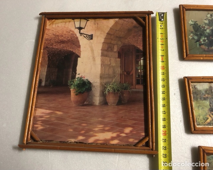 Arte: LOTE 4 CUADROS DE MARQUETER&Iacute;A - Foto 6