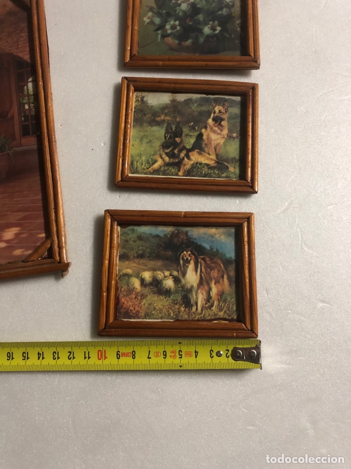 Arte: LOTE 4 CUADROS DE MARQUETER&Iacute;A - Foto 9