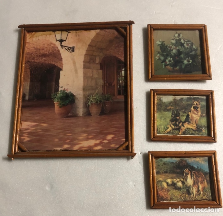 Art: LOTE 4 CUADROS DE MARQUETER&Iacute;A