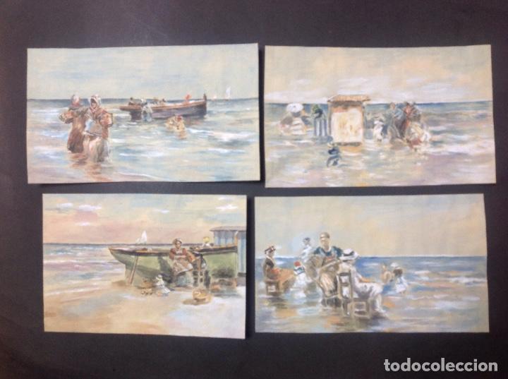 Arte: An&oacute;nimo. Escenas de playa. - Foto 1