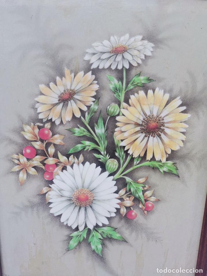 Art: SIGLO XX CUADRO ACRILICO MOTIVO FLORES FIRMADO