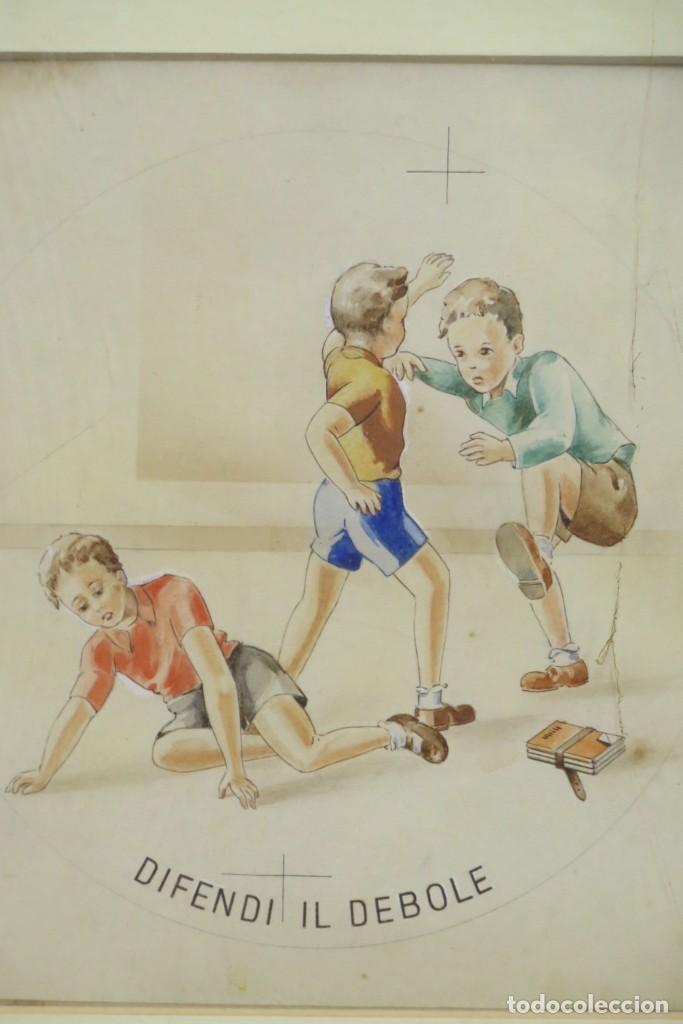 Arte: ILUSTRACION. DIFENDI AL DEBOLE. HACIA 1930 - Foto 2