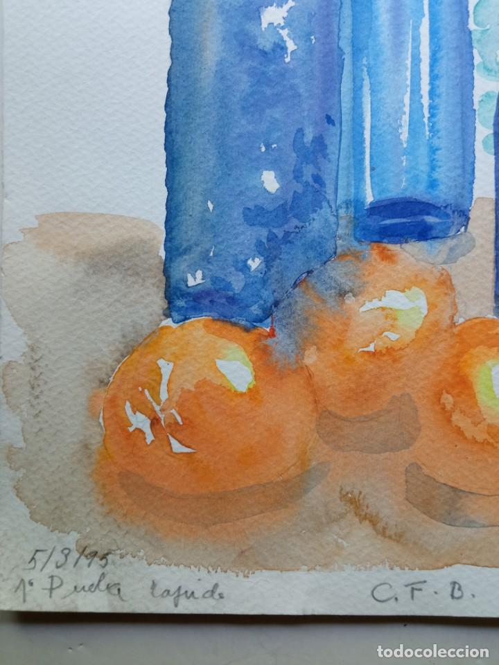 Arte: BODEG&Oacute;N BOTELLAS AZULES ACUARELA - Foto 2
